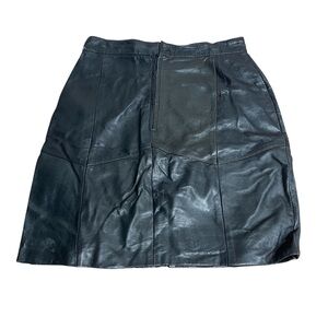 Vintage Genuine Leather Black Skirt Size 10 Legendary Fashion Paris New York